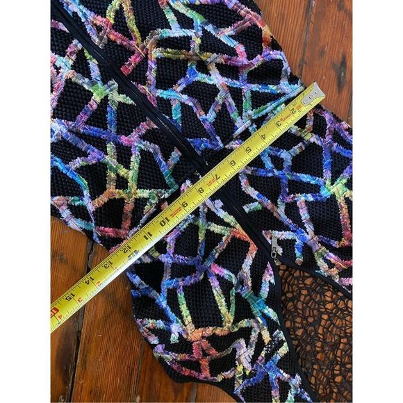 Alberto Makali New York Black Lace Multicolor Zipper Dress Size Small, MSRP $486 - Picture 13 of 14